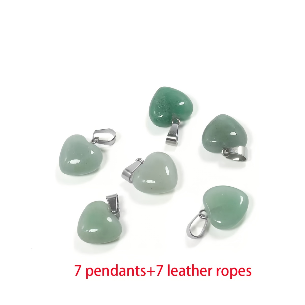 Natural Stone Heart-Shaped Pendant Set for DIY